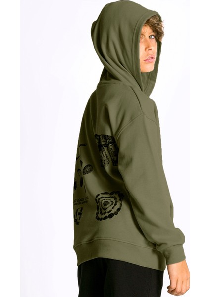 Erkek Çocuk Kapüşonlu Eşofman Takım Oversize Ön ve Sırt Baskılı fiyatları