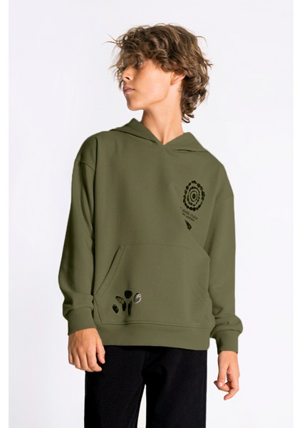 Erkek Çocuk Kapüşonlu Eşofman Takım Oversize Ön ve Sırt Baskılı modelleri