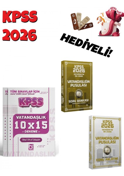 2026 Kpss Lise Ortaöğretim Ön Lisans Vatandaşlık Konu Soru ve Den