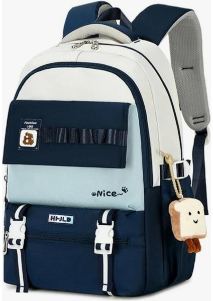 Kore Model Nice Bear Anahtarlıklı Renkli Okul Sırt Çantası modelleri