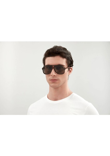 GG1042S 003 60-13 Unisex Kahverengi Damla Çerçeve Füme Mat Camlı Güneş Gözlüğü modelleri