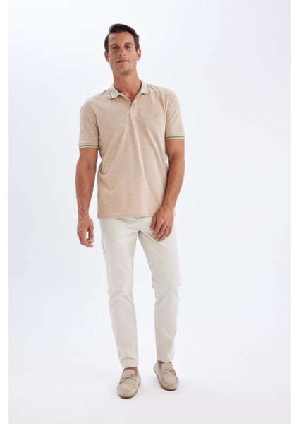 Chino Kanvas Pantolon Tapered Fit Normal Kesim Cepli