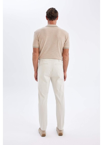 Chino Kanvas Pantolon Tapered Fit Normal Kesim Cepli