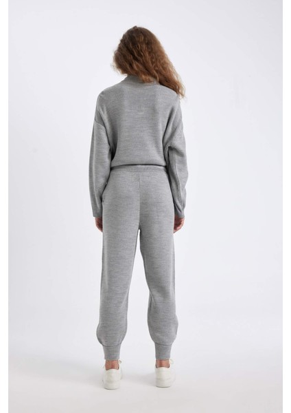 Jogger Triko Pantolon Cepli Basic Düz Beli Lastik Bağcıklı R1701AZ24WN