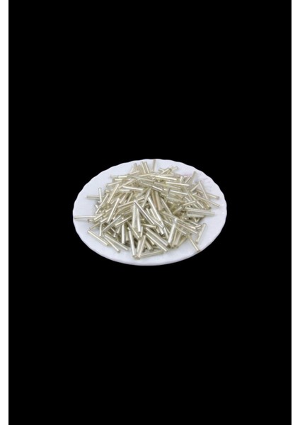 Açık Gümüş Uzun Boru 20 mm Boncuk 100 gr