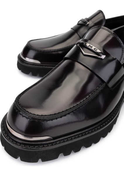 Erkek Hakiki Deri Bordo Loafer Ayakkabı 183 28855 Erk Ayk SK24-25 Bordo Acma modelleri