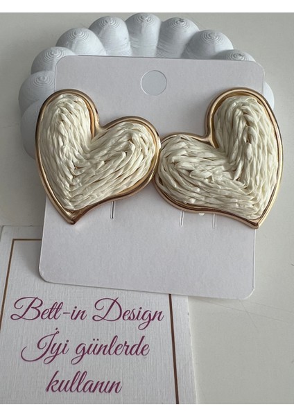 Kalp Hasır Dokulu Beyaz Çelik Kadın Küpe fiyatları