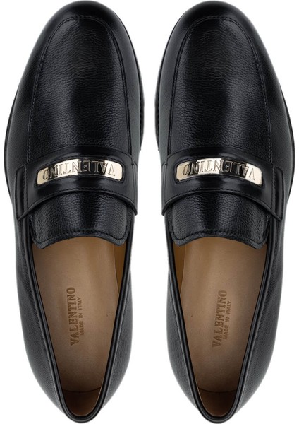 Valentıno Erkek Hakiki Deri Siyah Loafer Ayakkabı 667 20008 Erk Ayk Y23 Black