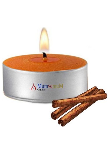 20 Li Tarçın Kokulu Kahve Rengi Tealight Mum
