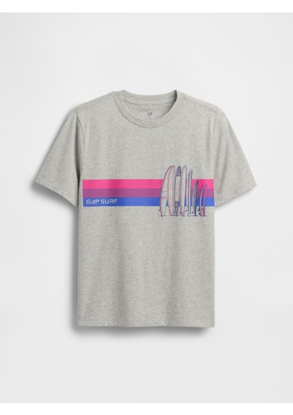 Erkek Çocuk Gri Kids Grafik T-Shirt