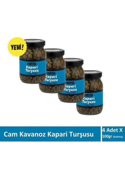 Kapari Turşusu 4 Kavanoz x 100 gr Süzülmüş Ağırlık