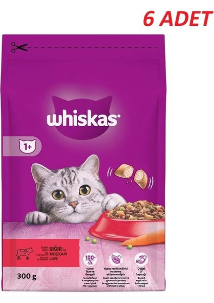 Biftekli Havuçlu Kuru Kedi Maması 300 Gr*6 Adet