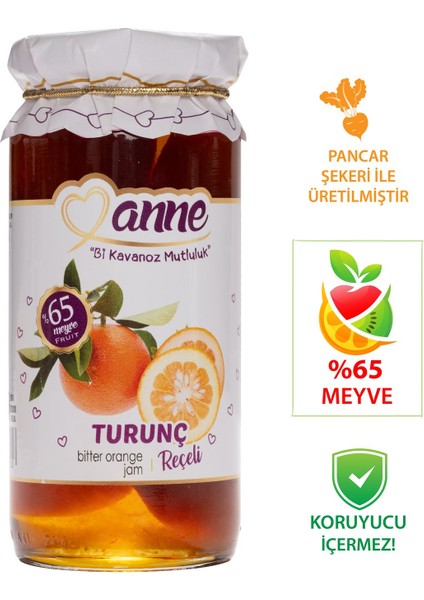 Turunç Reçeli 300 gr (Pancar Şekeri İle Üretilmiştir - Glikoz, Koruyucu İçermez)