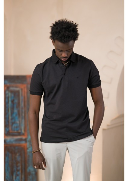 Örme Polo Yaka Regular Fit Pamuklu ve Likralı T-Shirt fırsatları