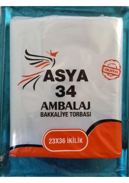 Asya 34 Ambalaj Bakkaliye Torbası Beşlik Şeffaf Torba Orjinal Plastik 23X36CM 1kg