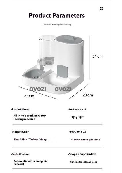 Ovozı Pet Otomatik Içme ve Besleme Cihazı (Yurt Dışından) modelleri