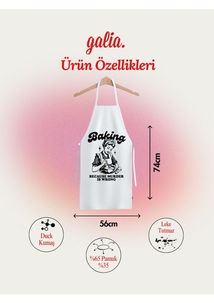 Baking Because Murder Is Wrong Retro Tarz Mutfak Önlüğü modelleri