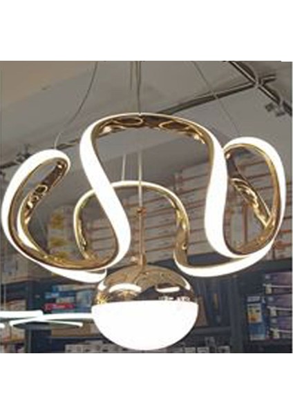 Damla Model LED Avize 3 Renk Seçenekli Altın Rengi