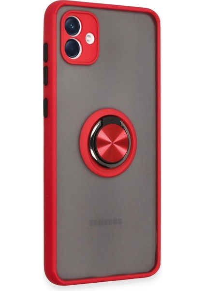 Samsung Galaxy A04 Kılıf Montreal Yüzüklü Silikon Kapak - Kırmızı - CPT104265-8012 fiyatları