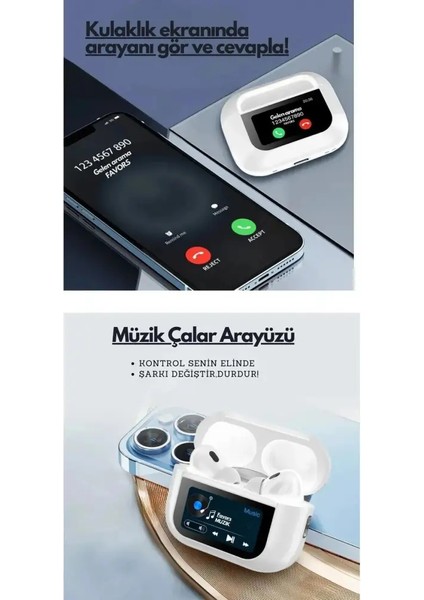 Air Pro 2 Anc Dokunmatik Ekranlı Bluetooth Kulaklık Ios Android Tüm Telefonlara Uyumlu