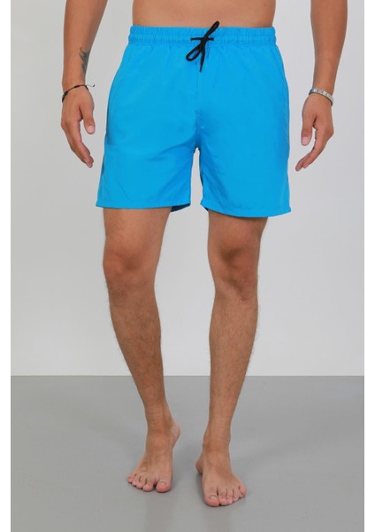 Erkek Fermuarlı Cepli Deniz Şortu Mavi fırsatları