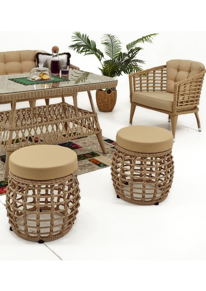 Linda Rattan Bahçe Balkon Oturma Grubu (3+1+1+MASA) modelleri