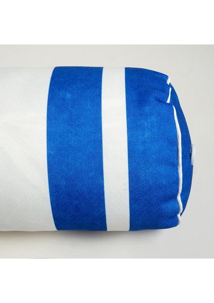 Nilüfer Dijital Baskılı Polyester Dekoratif Kırlent 20X55 cm Koyu Mavi - Beyaz modelleri
