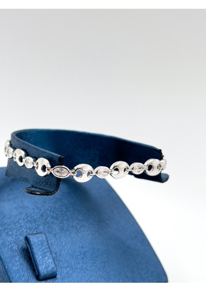 Kahve Çekirdeği Spor Kadın Gümüş Bileklik