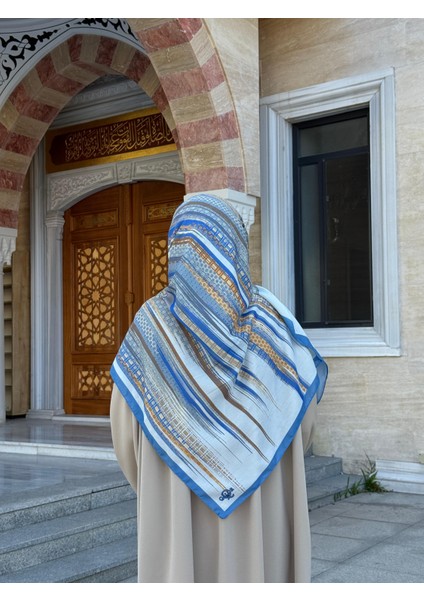 Pamuklu Âlâ Desen Eşarp-Indigo