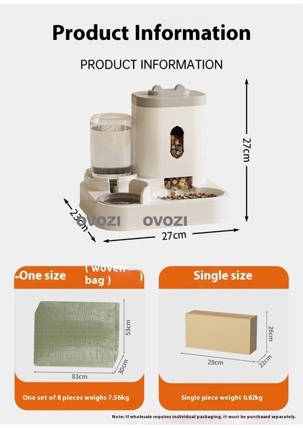 Ovozı Pet Otomatik Içme ve Besleme Cihazı (Yurt Dışından) fiyatları