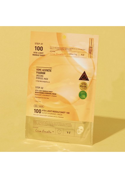 Vt Vita-Light Reedle Shot 100 2 Step Hydrogel Mask / Vt Vita-Light Işıltı Veren 2 Adımlı Maske