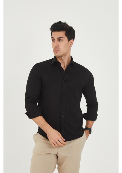 Jack Carısma Likralı Pamuklu Ferah Slim Fit Erkek Gömlek