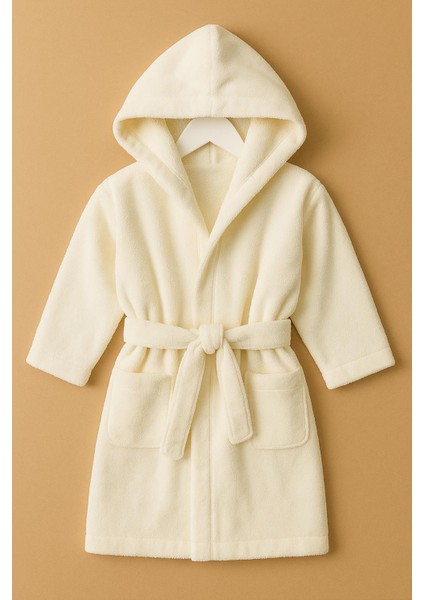 CottonVerse Bebek & Çocuk Kapşonlu Bornoz – %100 Pamuk, Unisex modelleri