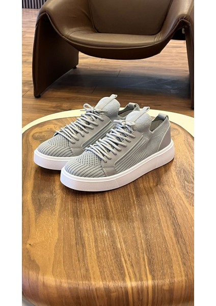 4225 GRİ- Beyaz Taban Triko Erkek Sneakers - Erkek Spor Ayakkabı fiyatları
