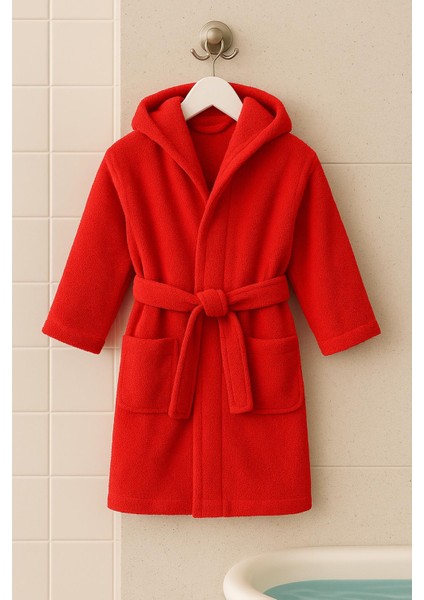 CottonVerse Genç & Çocuk Kapşonlu Bornoz – %100 Pamuk, Unisex modelleri