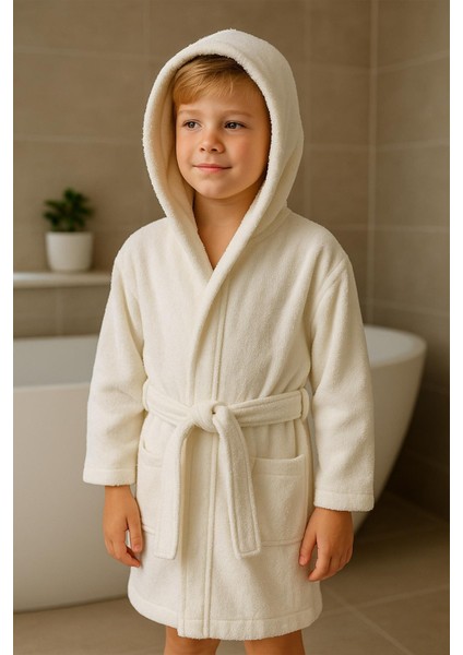 CottonVerse Genç & Çocuk Kapşonlu Bornoz – %100 Pamuk, Unisex fiyatları