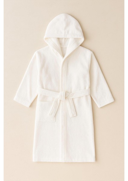 CottonVerse Genç & Çocuk Kapşonlu Bornoz – %100 Pamuk, Unisex modelleri