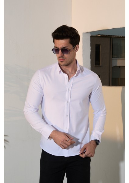 Jack Carısma Likralı Pamuklu Ferah Slim Fit Erkek Gömlek