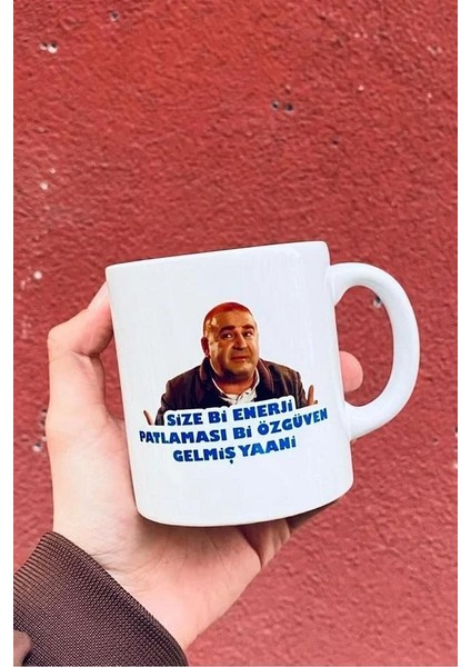 Kolpaçino Özgür ''enerji Patlaması'' Hediyelik Kulplu Beyaz Kupa Çeşitleri