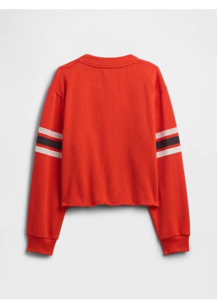 Kız Çocuk Kırmızı Fransız Havlu Kumaş Sweatshirt modelleri