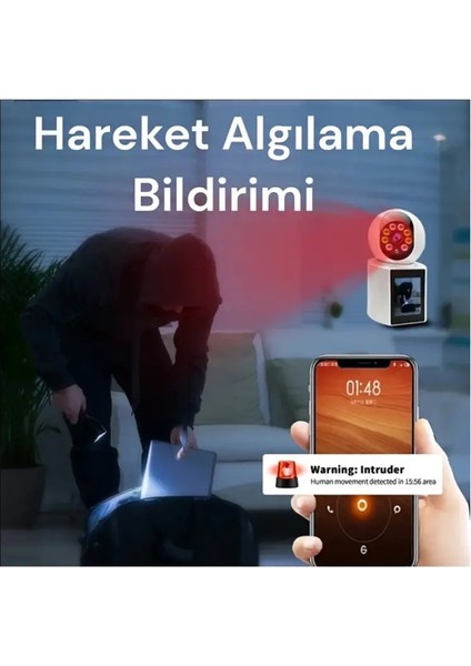Smart Ekranlı Görüntülü Görüşmeli Akıllı Kamera Ev-Işyeri-Ofis-Bebek-Yaşlı Hasta Kamerası