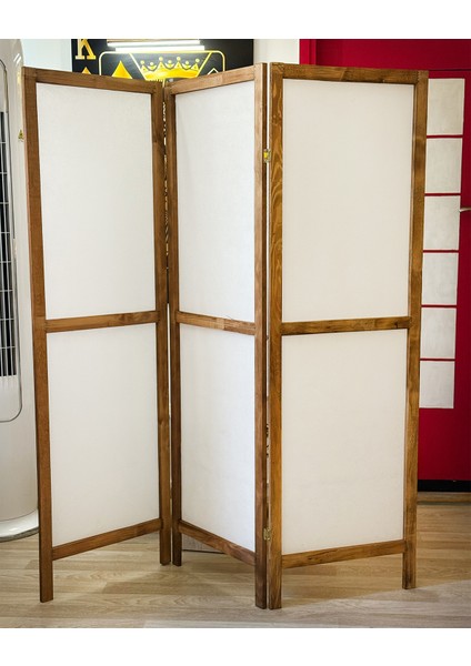 Ahşap Paravan Panel Kumaş Seperatör Paravan 6006
