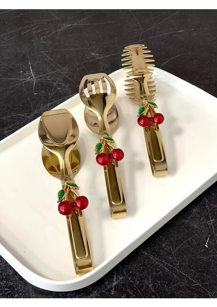 3 Lü Gold Kiraz Maşa