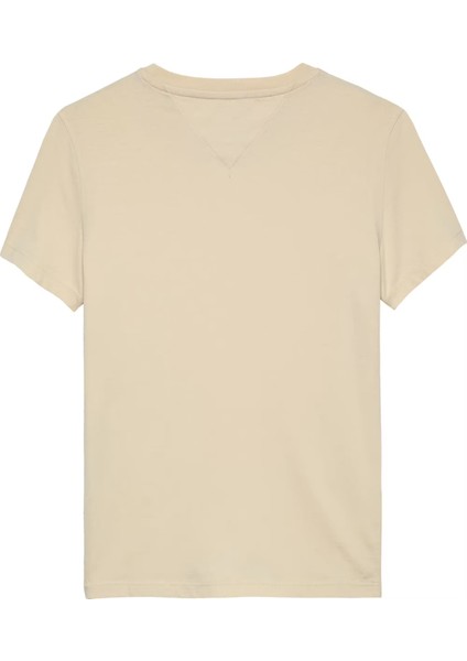 Kadın Slim Fit Logolu T-Shirt - Krem fiyatları