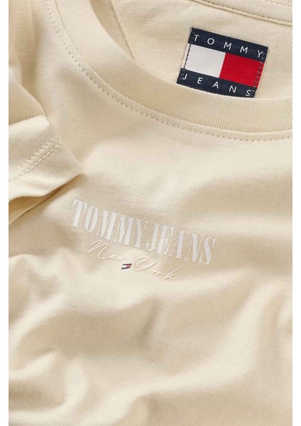 Kadın Slim Fit Logolu T-Shirt - Krem modelleri