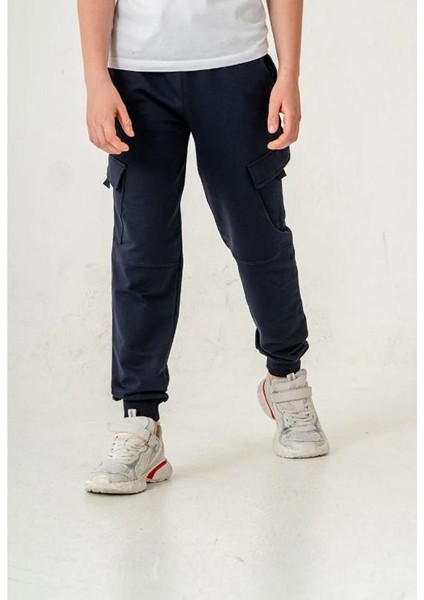 Lacivert Çift Kargo Cepli Erkek Çocuk Eşofman Altı 6456L modelleri