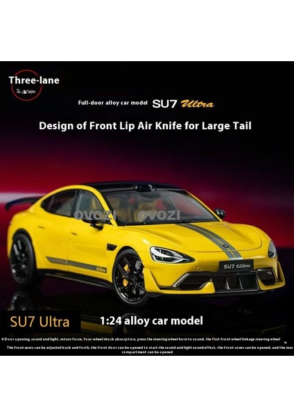 Ovozı Xiaomi Su7 Ultra 1:24 Alaşım Araba Modeli Koleksiyon Süs Hediye 6 Kapı Açılabilir (Yurt Dışından)