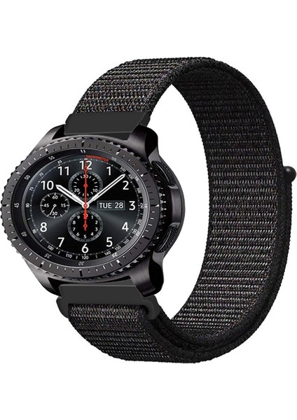 Samsung Gear S3 Frontier Akıllı Saat Uyumlu Spor Kumaş Desenli Cırt Cırtlı Kordon Kayış