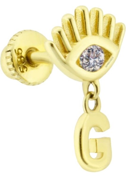 Altın Sallantılı Harf Piercing Harfler Mevcut