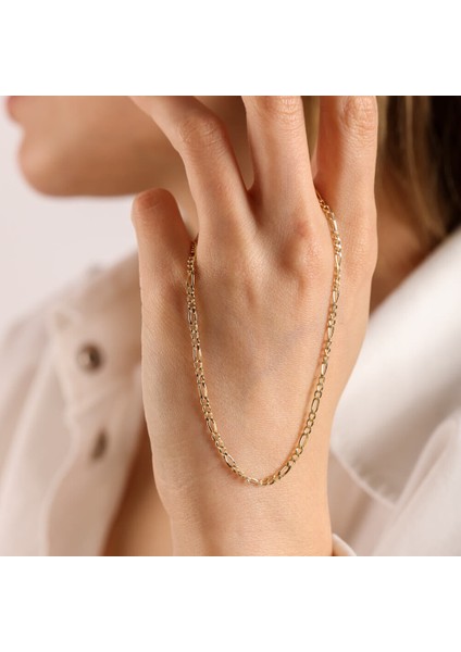 14 Ayar Altın 55 cm Figaro Zincir 2.0 mm